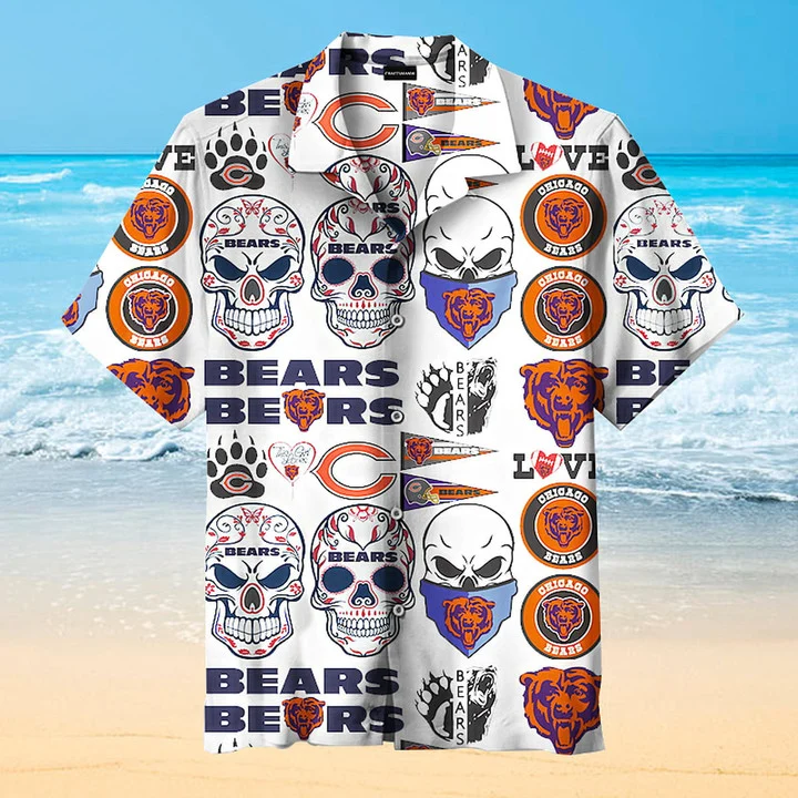 chicago bears skull fiesta hawaiian shirt 41jyi