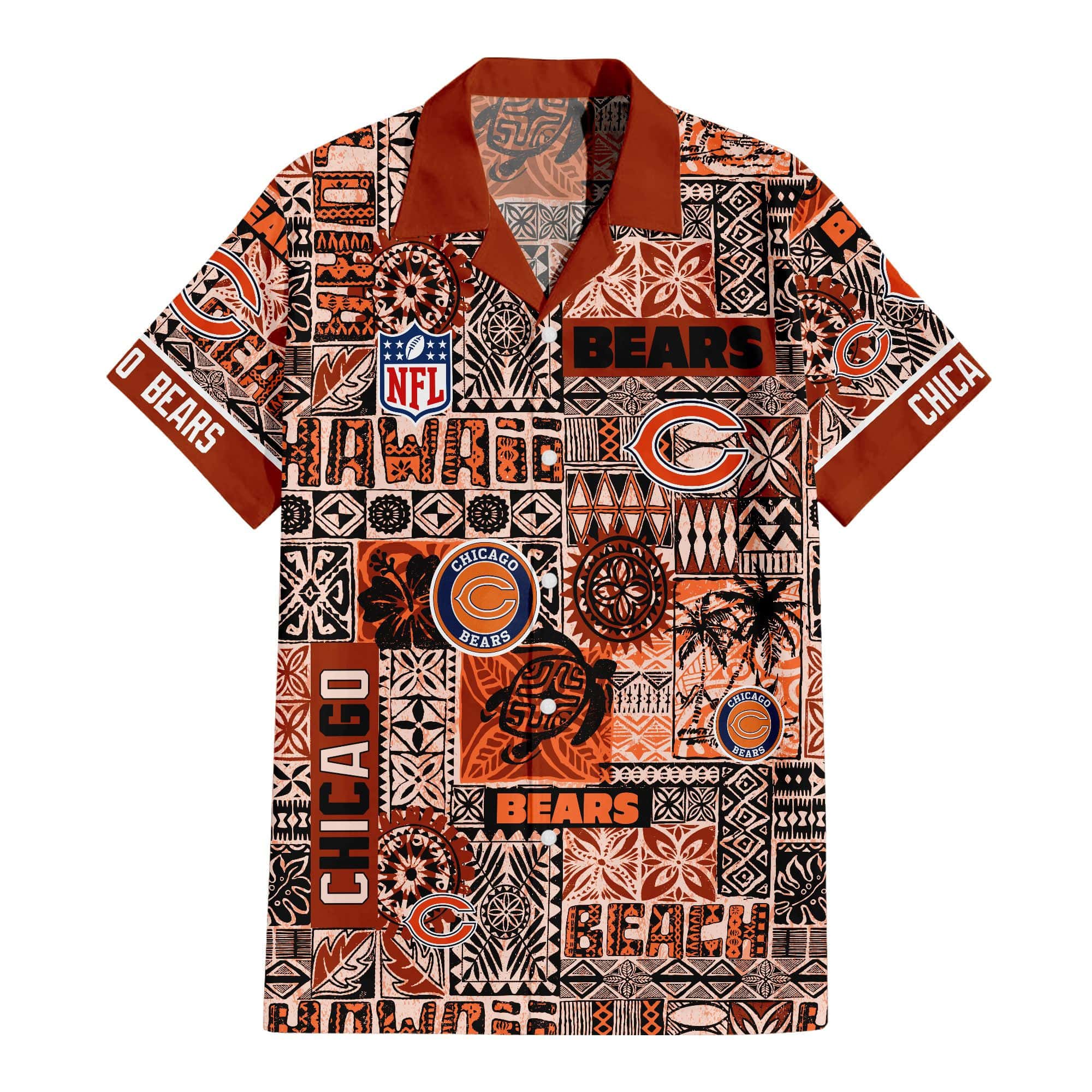 chicago bears tribal spirit hawaiian shirt 8yoku