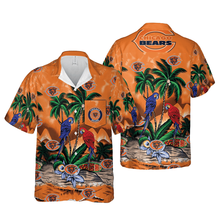 chicago bears tropical parrot paradise hawaiian shirt 3fs1r