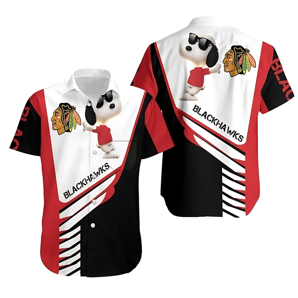 chicago blackhawks snoopy vibes hawaiian shirt fi5sq