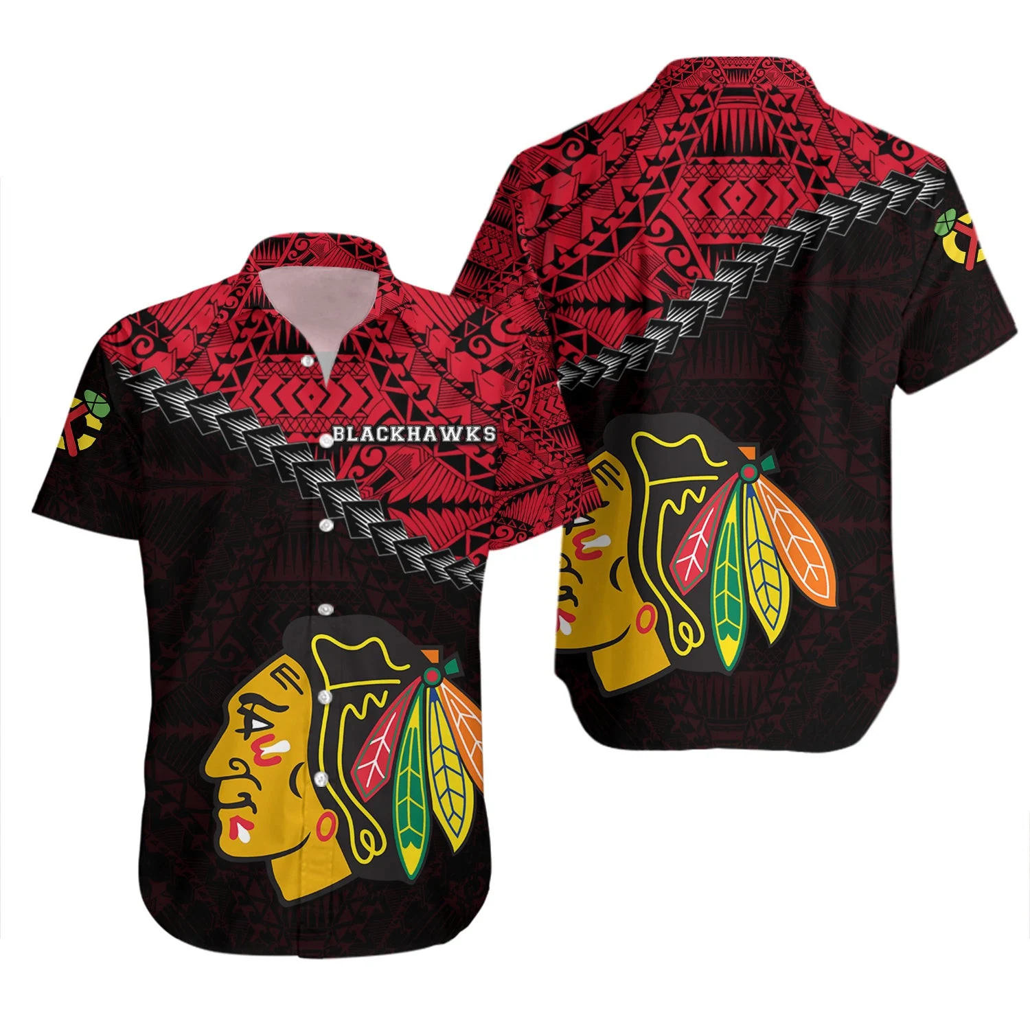 chicago blackhawks tribal legacy hawaiian shirt a2ao1