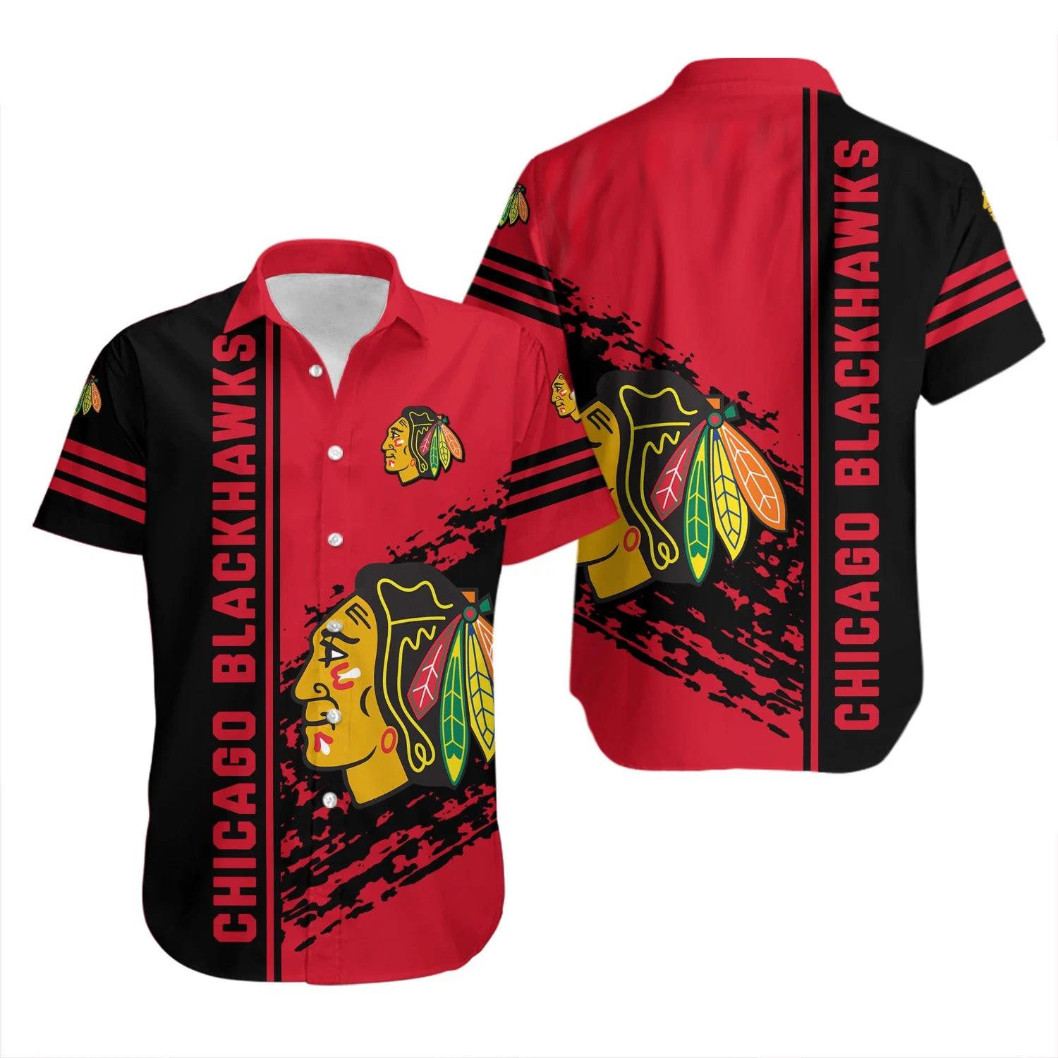 chicago blackhawks urban stripe hawaiian shirt tmsj8