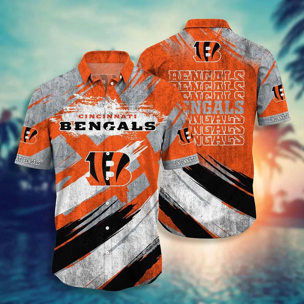 cincinnati bengals abstract stripes hawaiian shirt jw28y