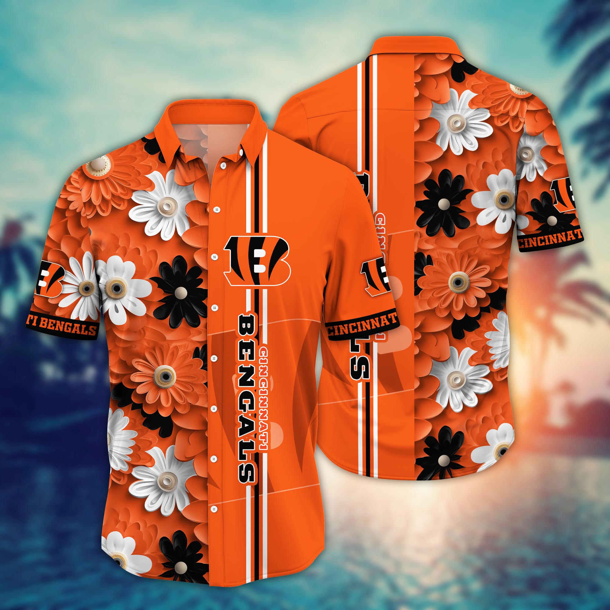 cincinnati bengals bold blossom hawaiian shirt tj3oy