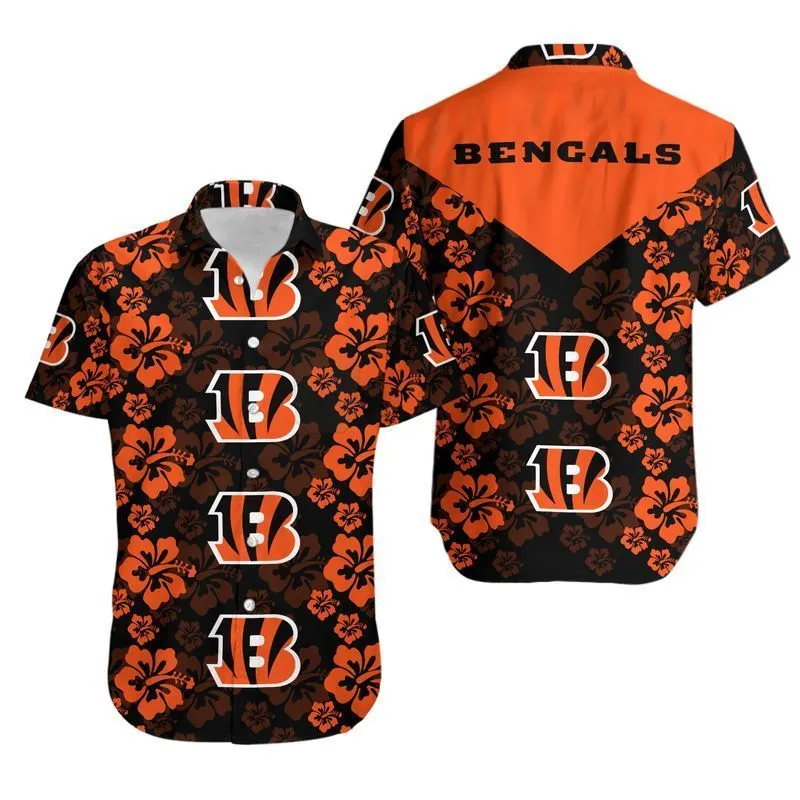 cincinnati bengals bold hibiscus hawaiian shirt 9uw51