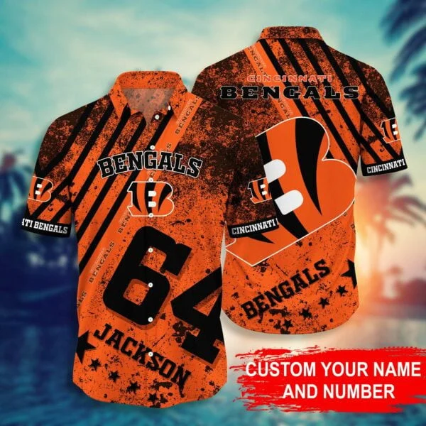 cincinnati bengals custom grunge jersey hawaiian shirt fvlc5