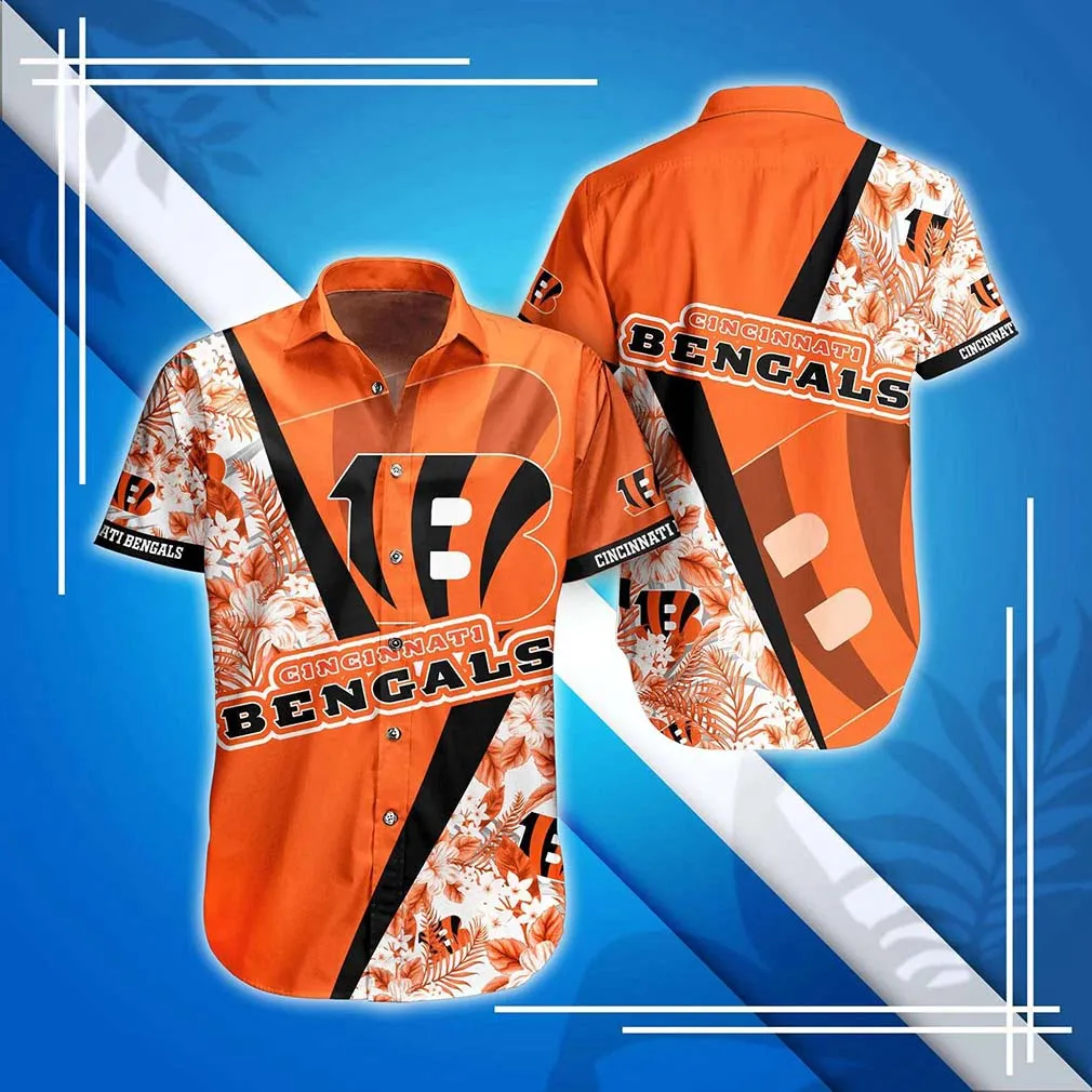 cincinnati bengals diagonal floral hawaiian shirt vcs82