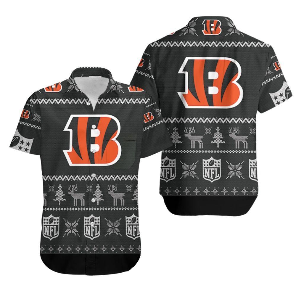 cincinnati bengals festive knit hawaiian shirt 72r8e