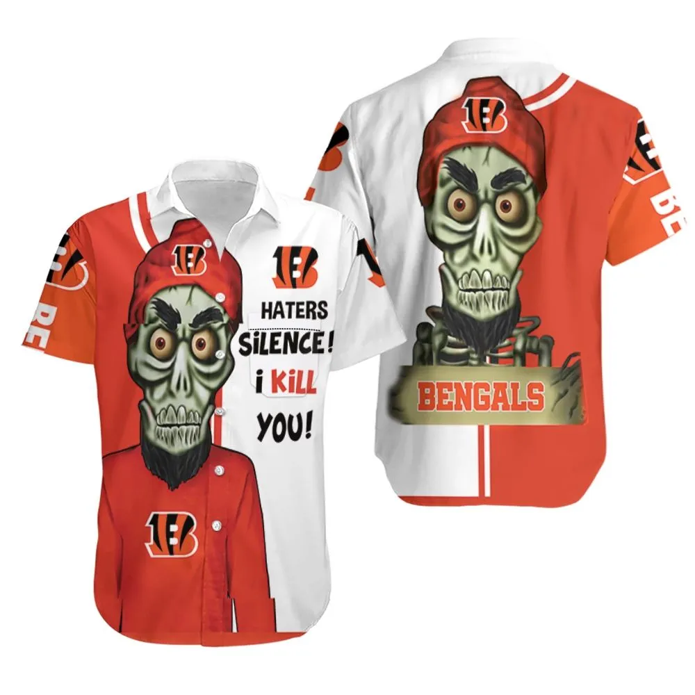 cincinnati bengals haters silence skeleton hawaiian shirt 5208m