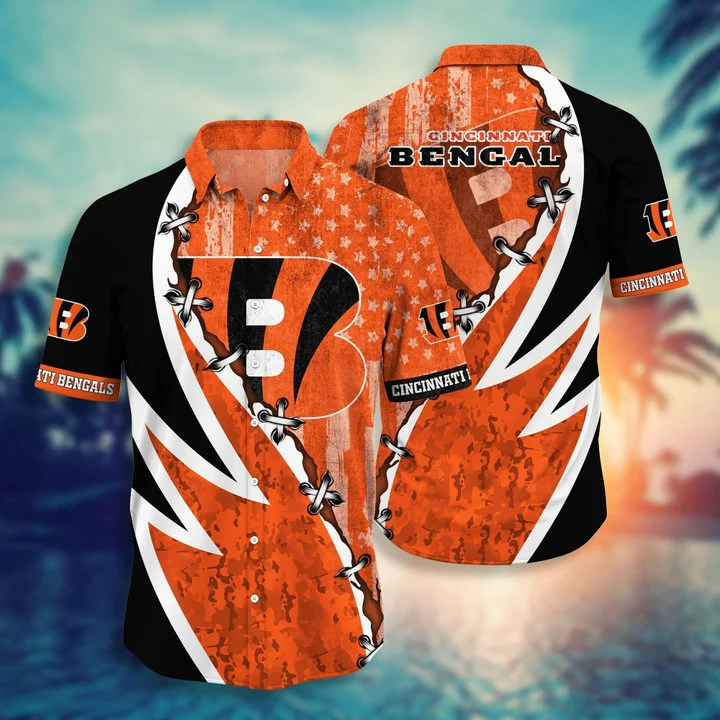 cincinnati bengals lightning lace hawaiian shirt y6o3n