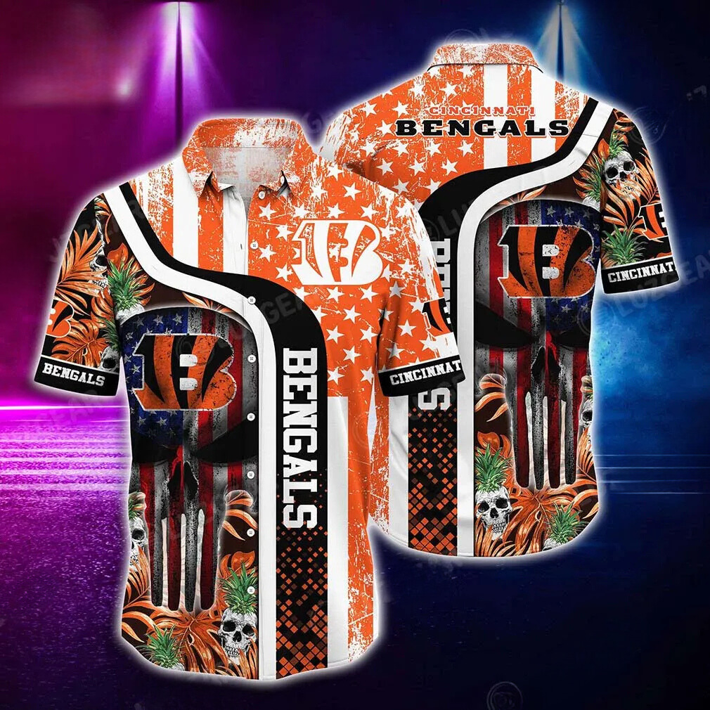 cincinnati bengals skull patriot hawaiian shirt jcnan