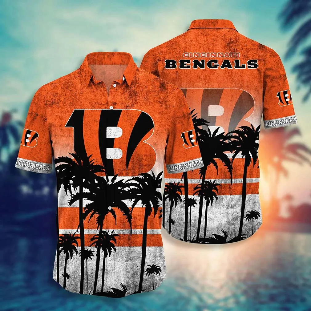 cincinnati bengals sunset silhouette hawaiian shirt po1q3