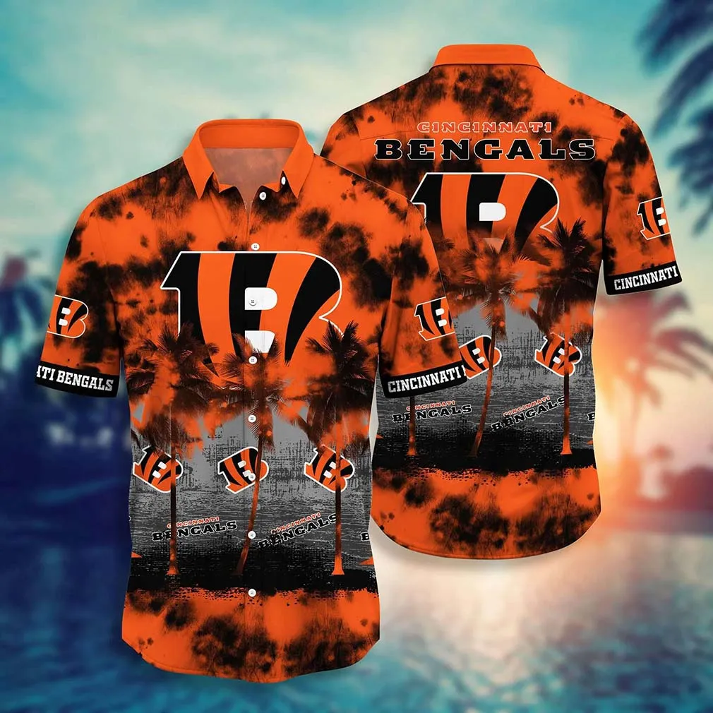 cincinnati bengals sunset skyline hawaiian shirt 7oi67