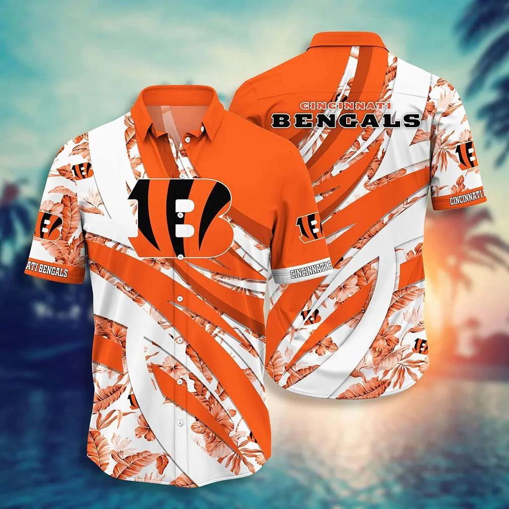 cincinnati bengals tropical leaf hawaiian shirt 5eg37