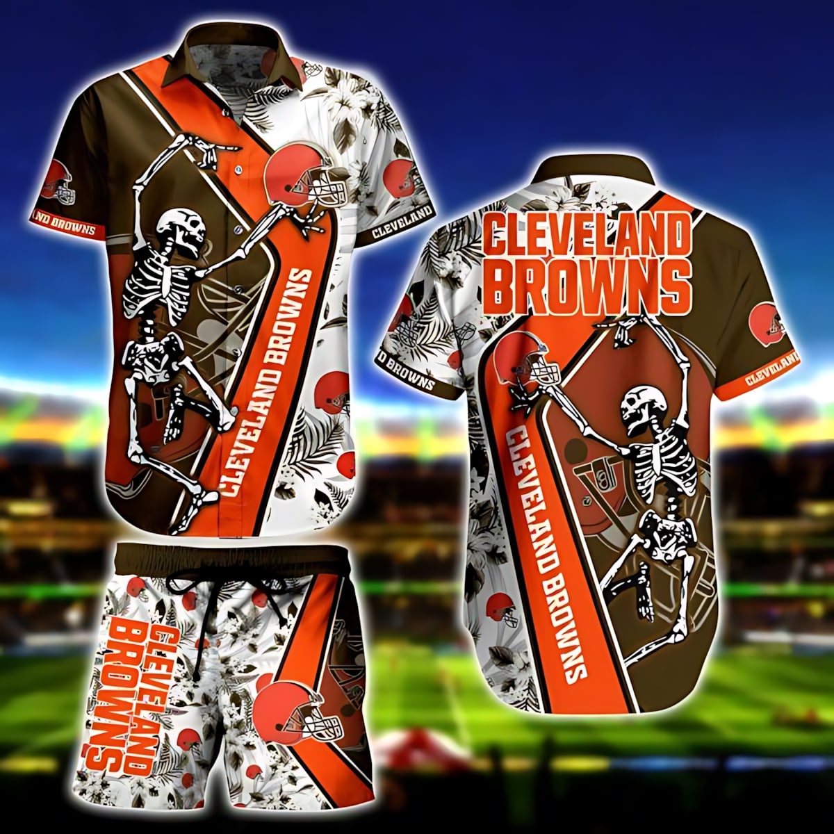 cleveland browns bone crusher hawaiian shirt