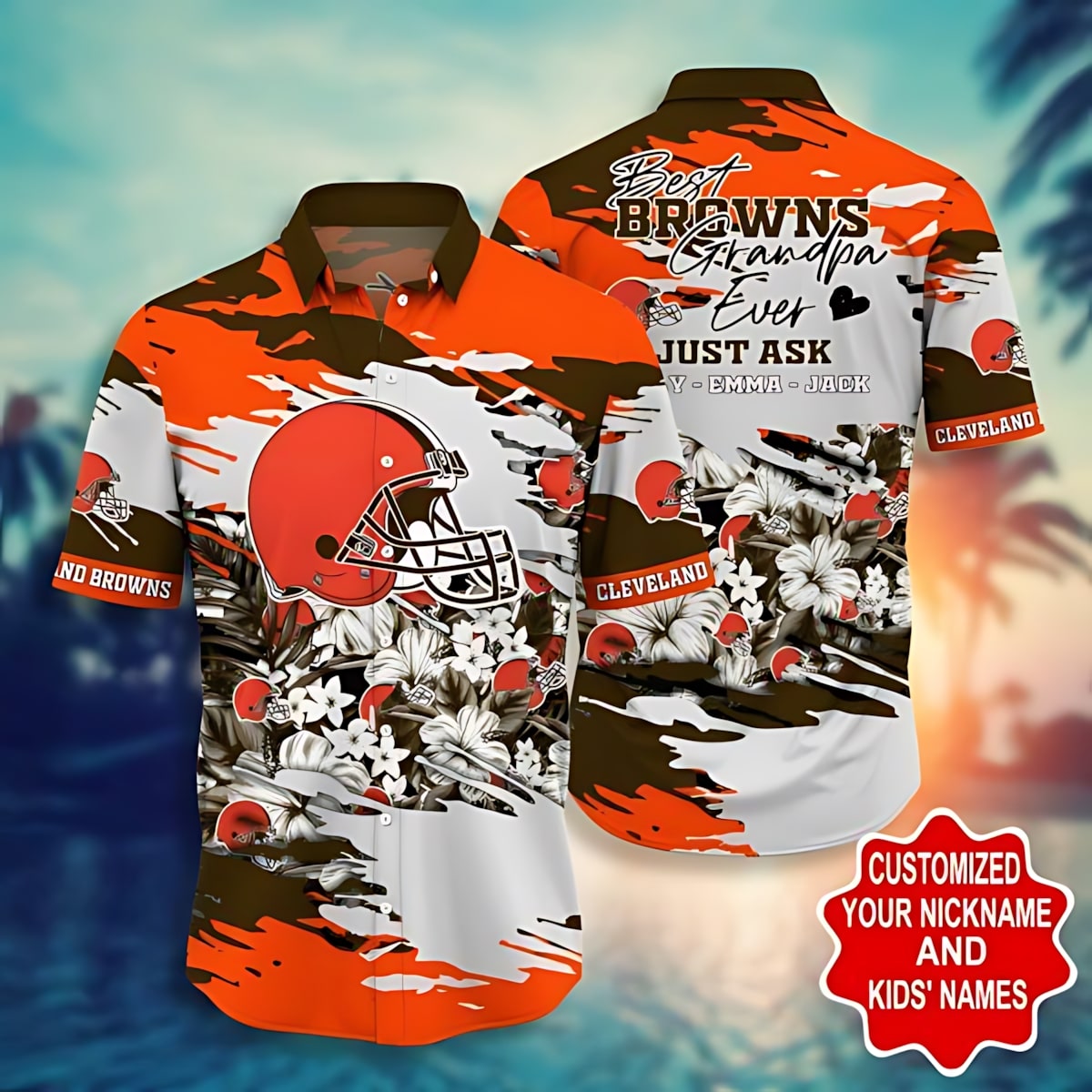 cleveland browns custom family hawaiian shirt rs9sd