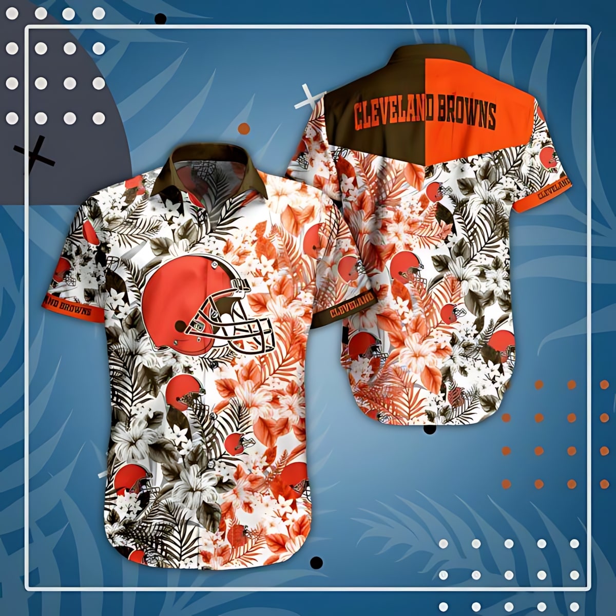 cleveland browns floral burst hawaiian shirt 2trq1