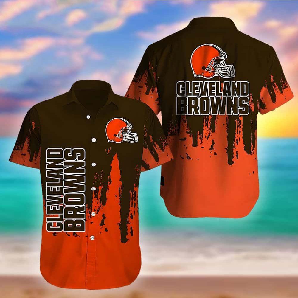 cleveland browns grunge wave hawaiian shirt we0jy