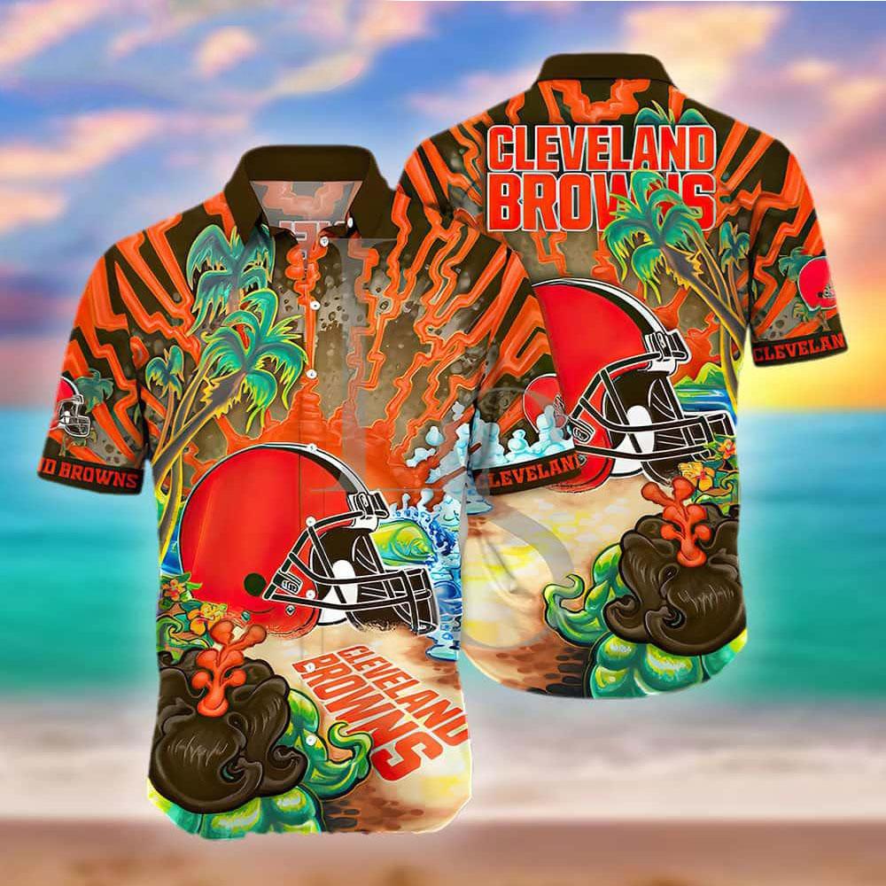 cleveland browns island heat hawaiian shirt yzjw5