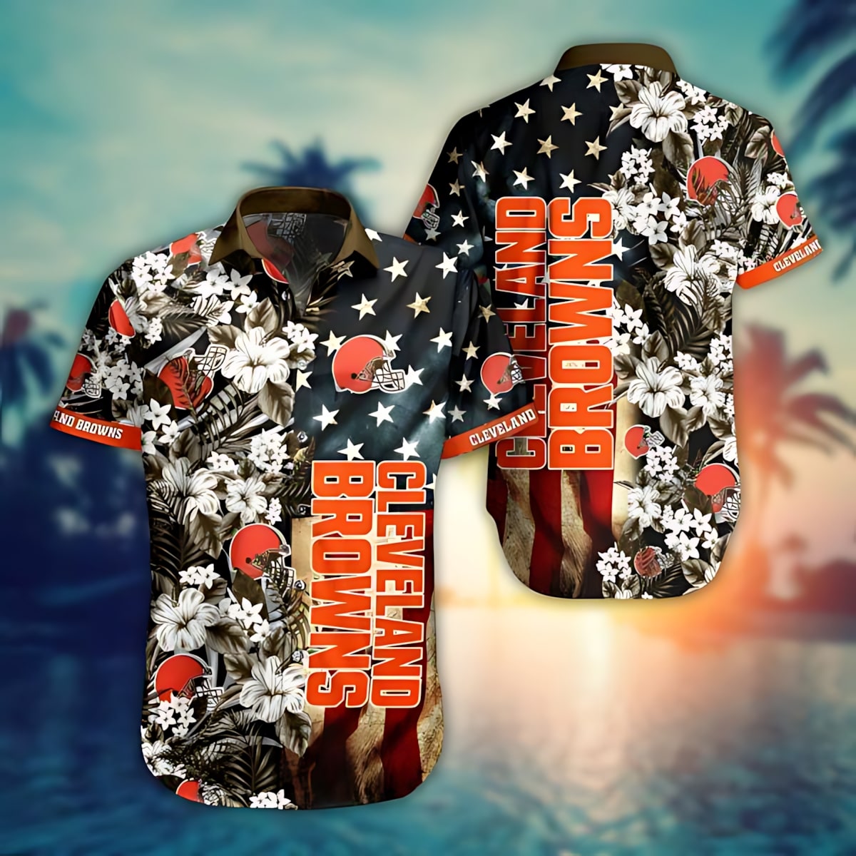 cleveland browns stars stripes hawaiian shirt 6552q