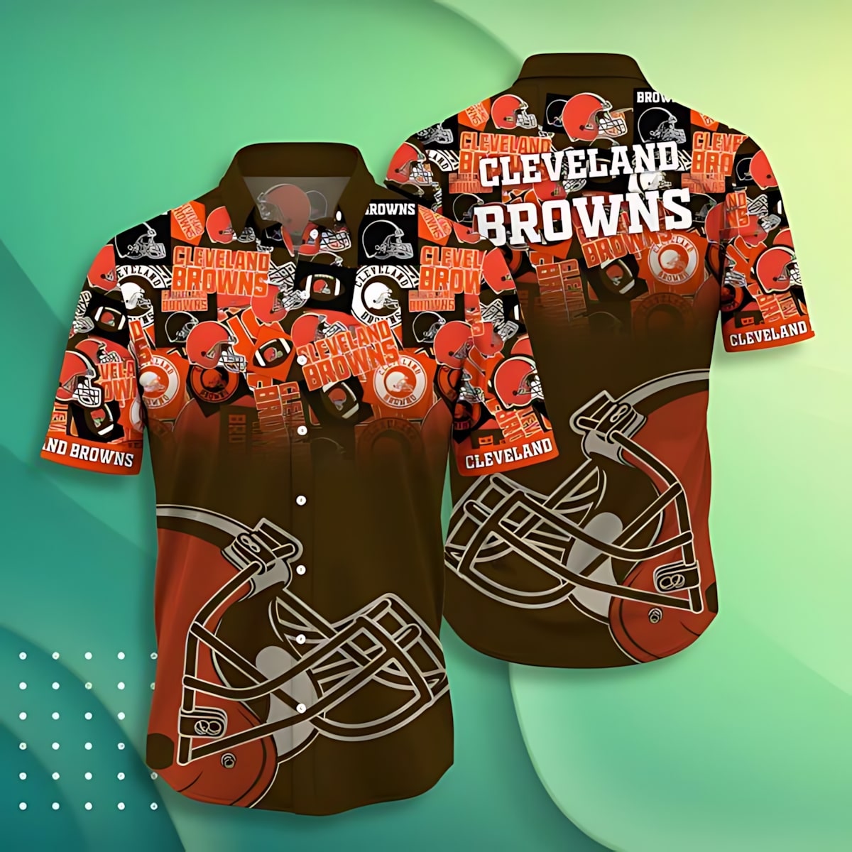 cleveland browns team spirit collage hawaiian shirt