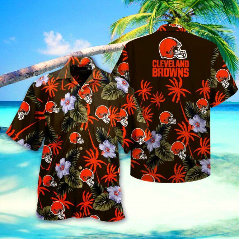 cleveland browns tropical breeze hawaiian shirt fv44n