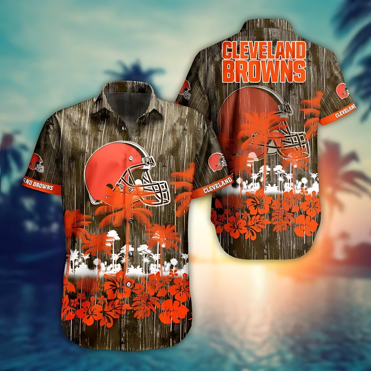 cleveland browns tropical palms hawaiian shirt 3w4yd