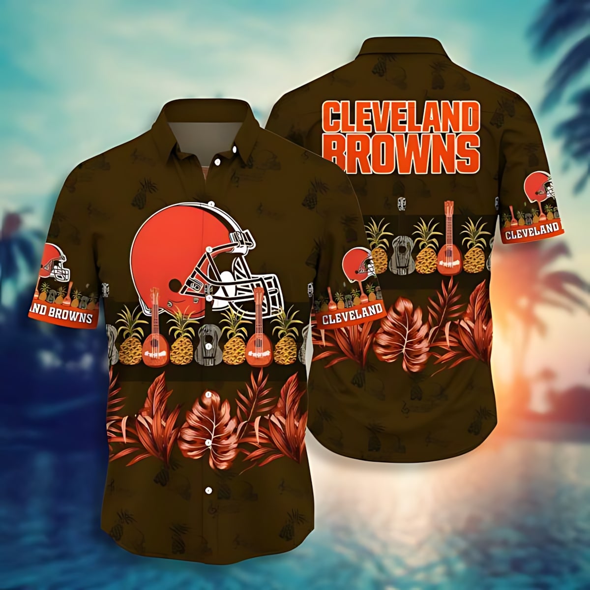 cleveland browns tropical paradise hawaiian shirt hund8