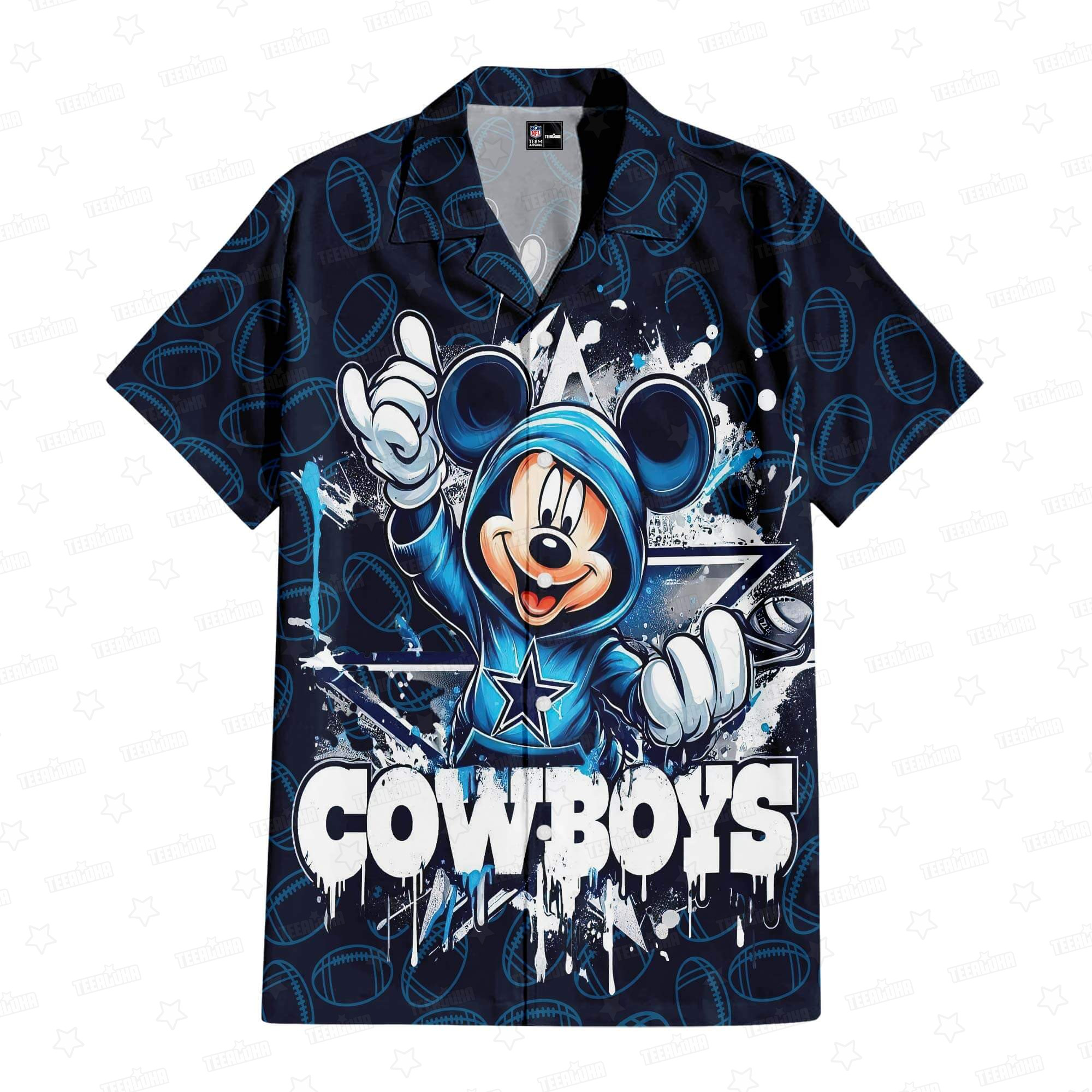 dallas cowboys mickeys gridiron adventure hawaiian shirt 5k9my