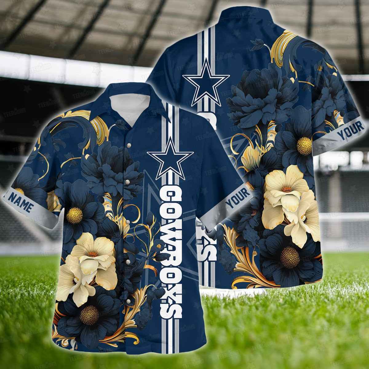 dallas cowboys midnight bloom hawaiian shirt c3ob9