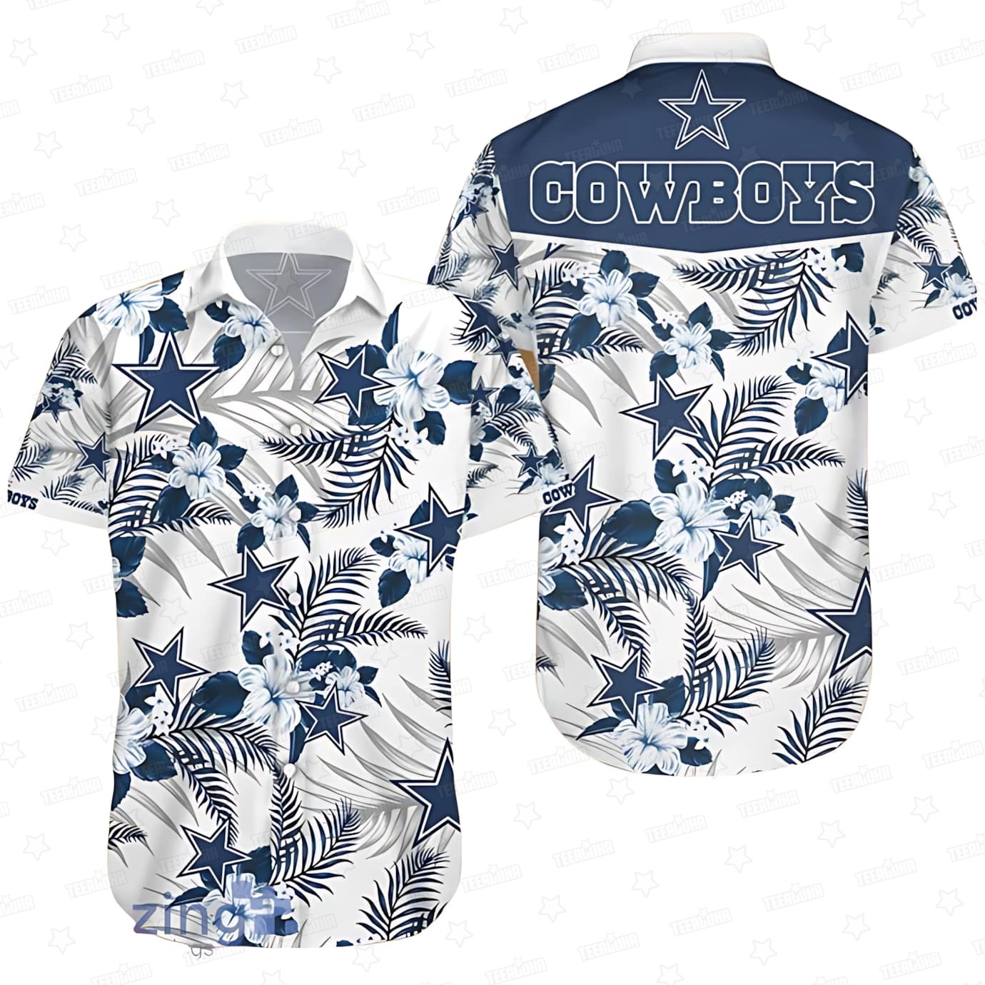 dallas cowboys tropical breeze hawaiian shirt w1td6