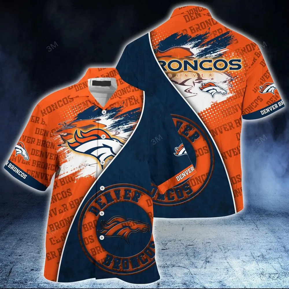 denver broncos bold brushstroke hawaiian shirt d186f