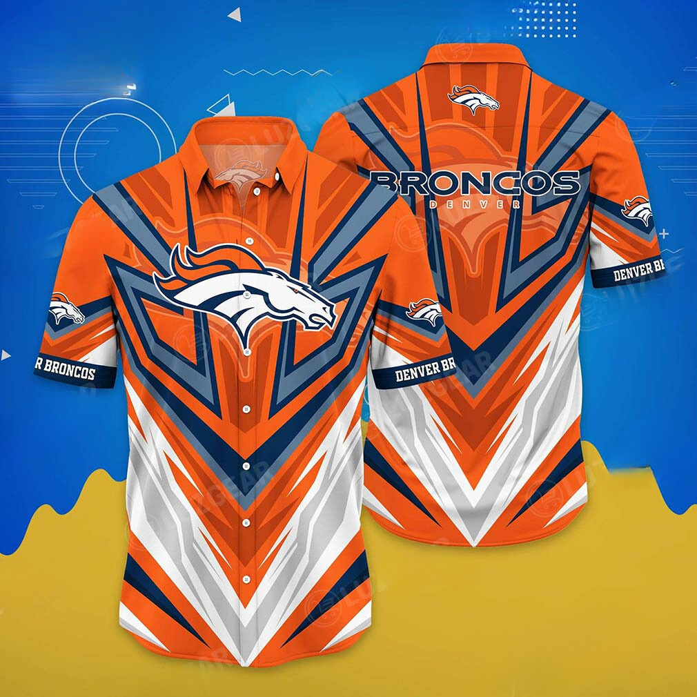 denver broncos bold chevron hawaiian shirt