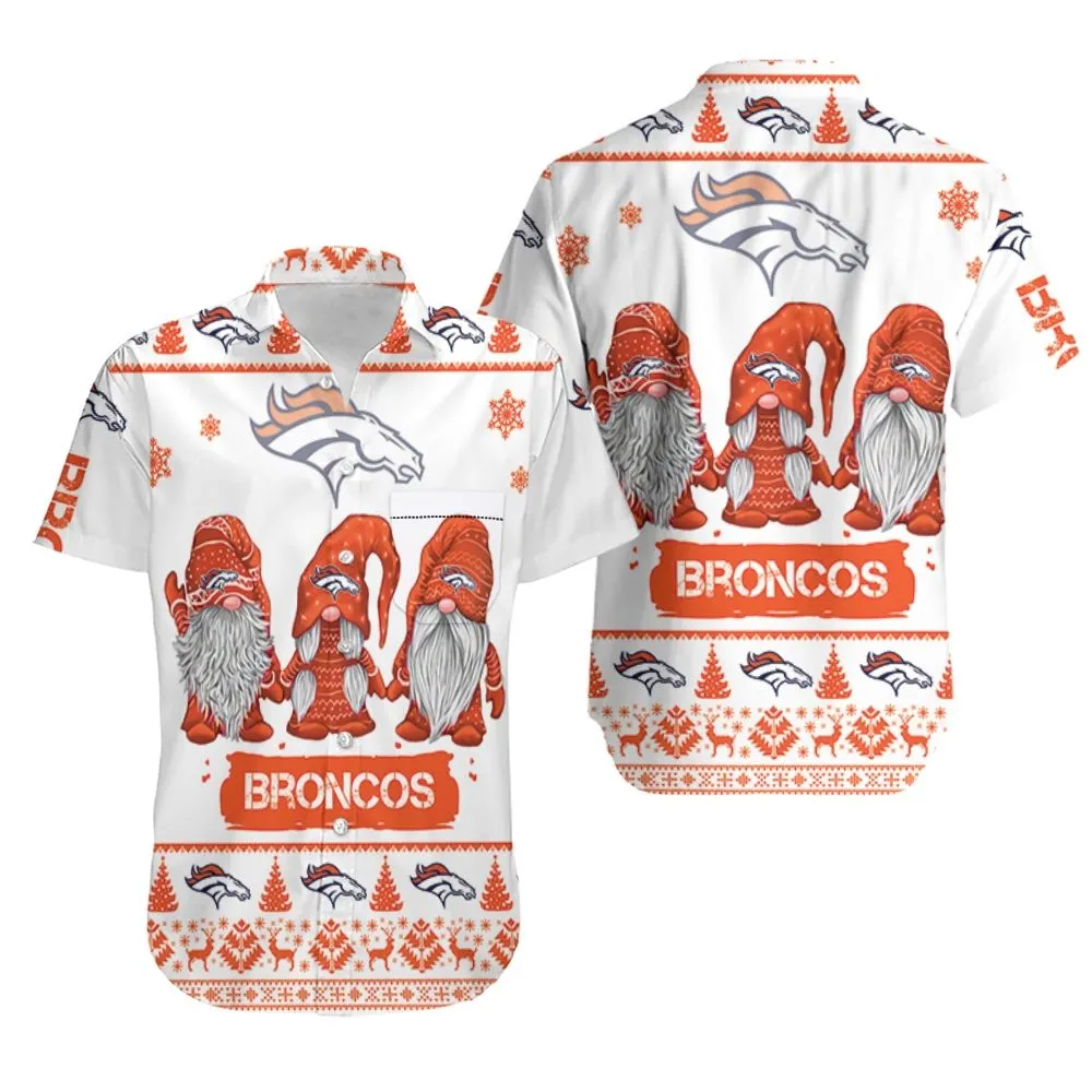 denver broncos holiday gnome cheer hawaiian shirt