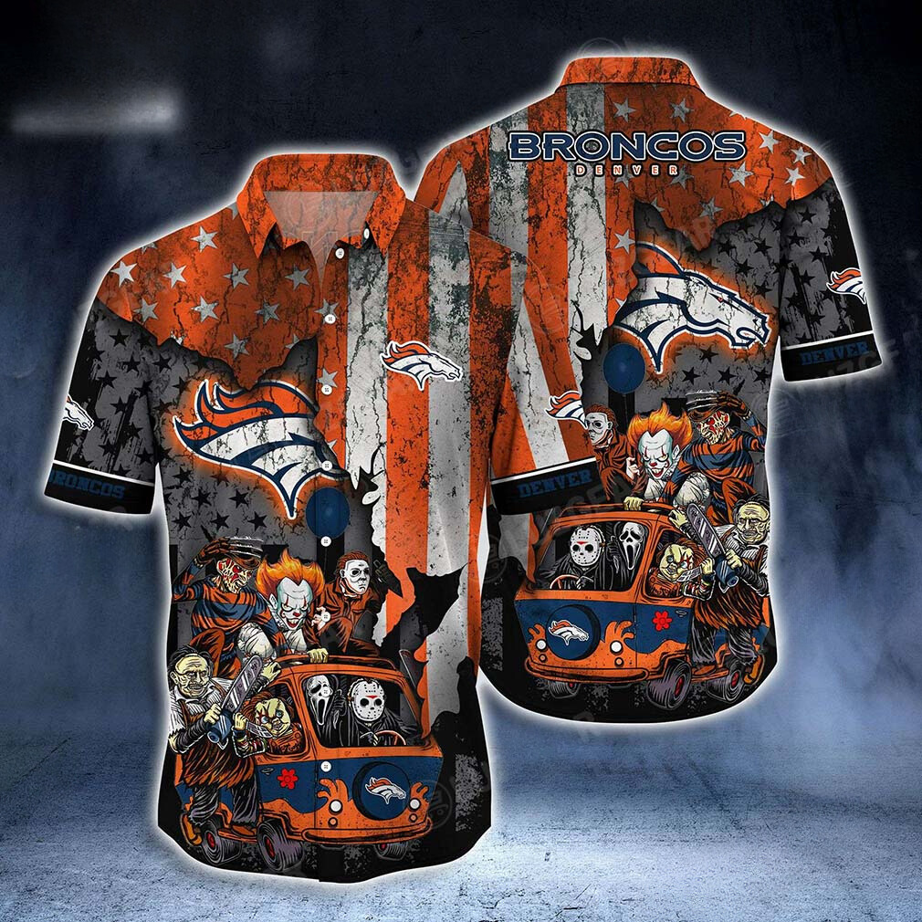 denver broncos horror night hawaiian shirt k48za