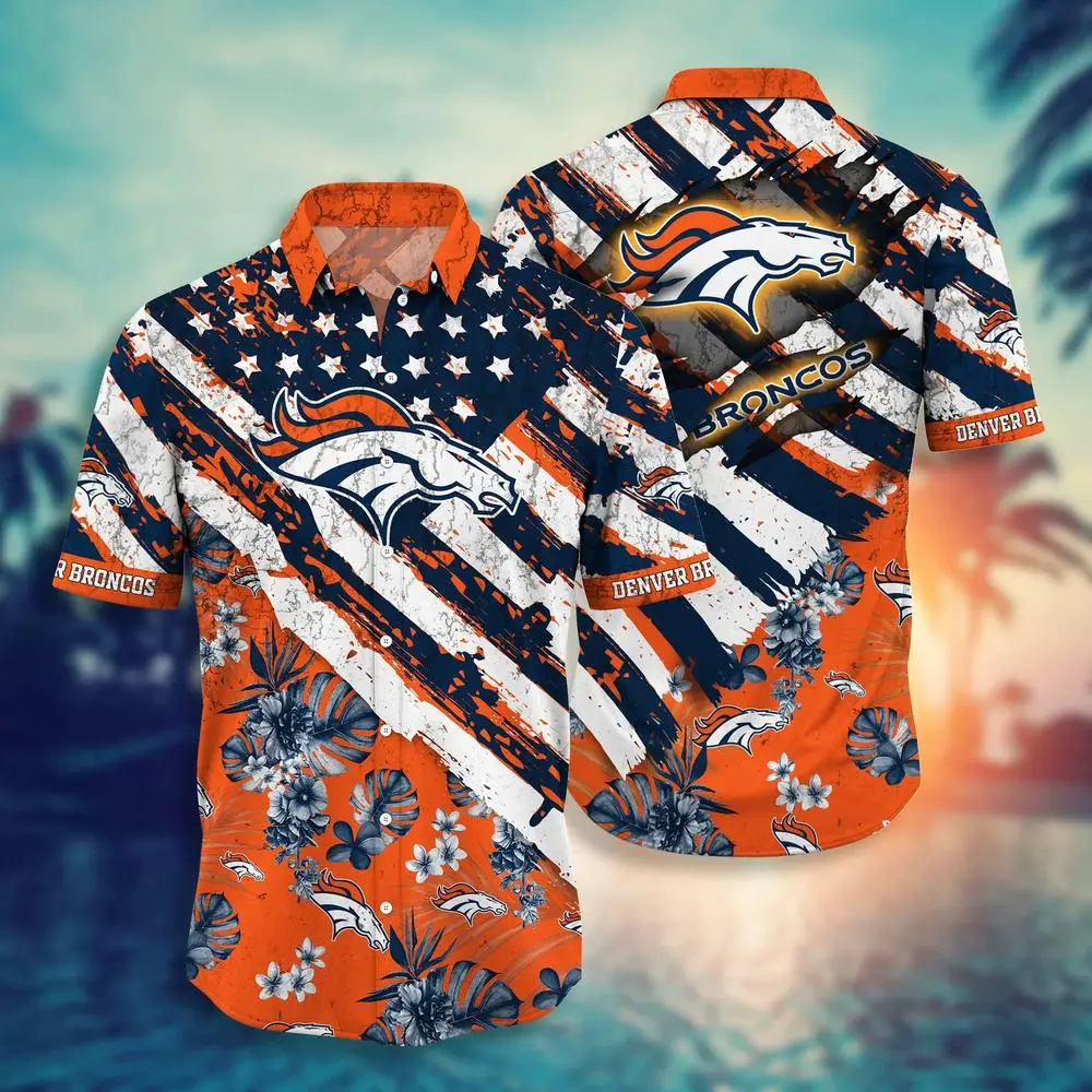 denver broncos stars and stripes aloha shirt 5ab06