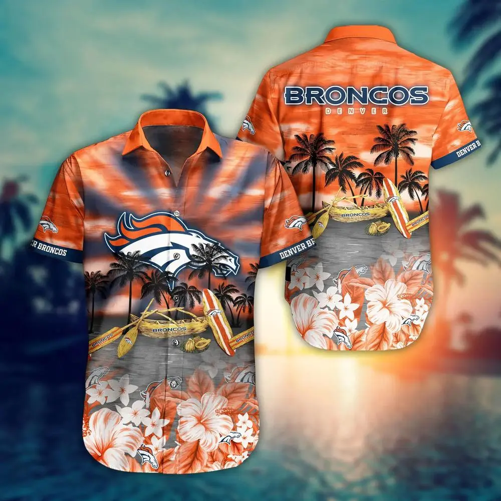 denver broncos sunset oasis hawaiian shirt lyczc