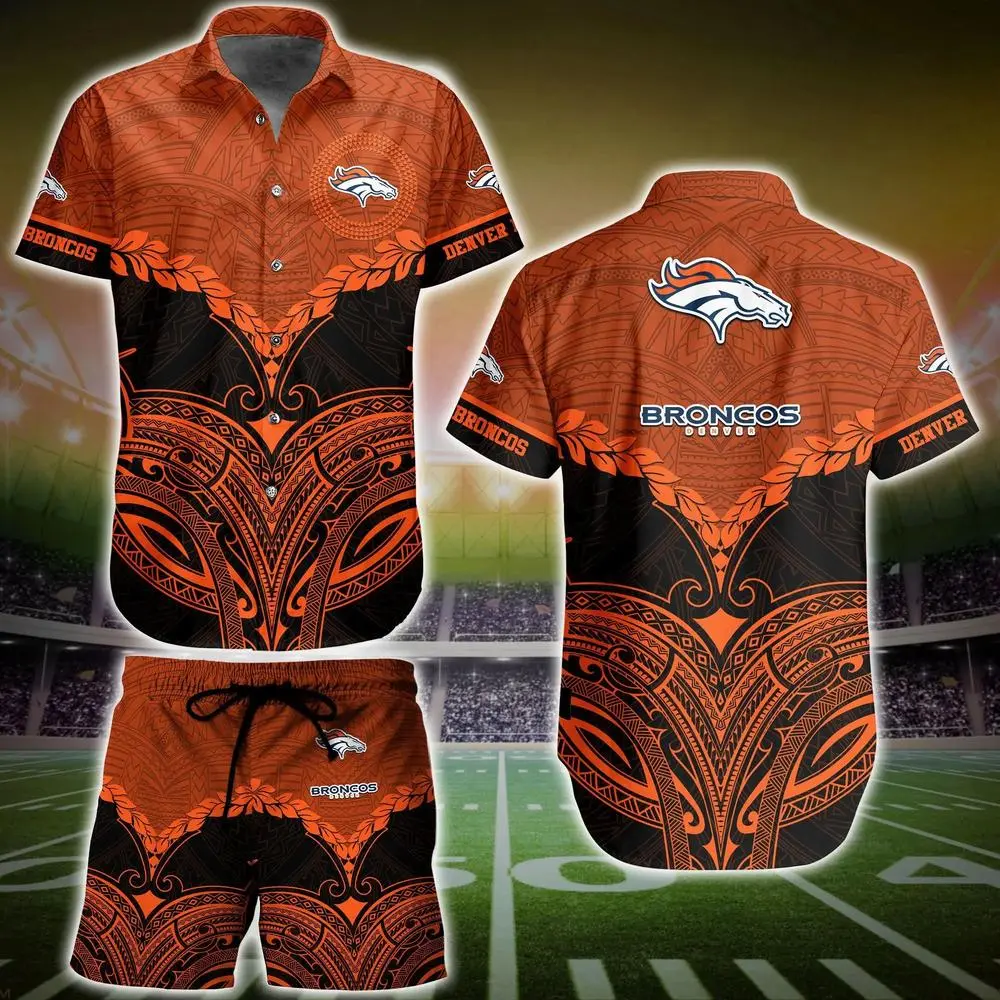 denver broncos tribal warrior hawaiian shirt nitgc