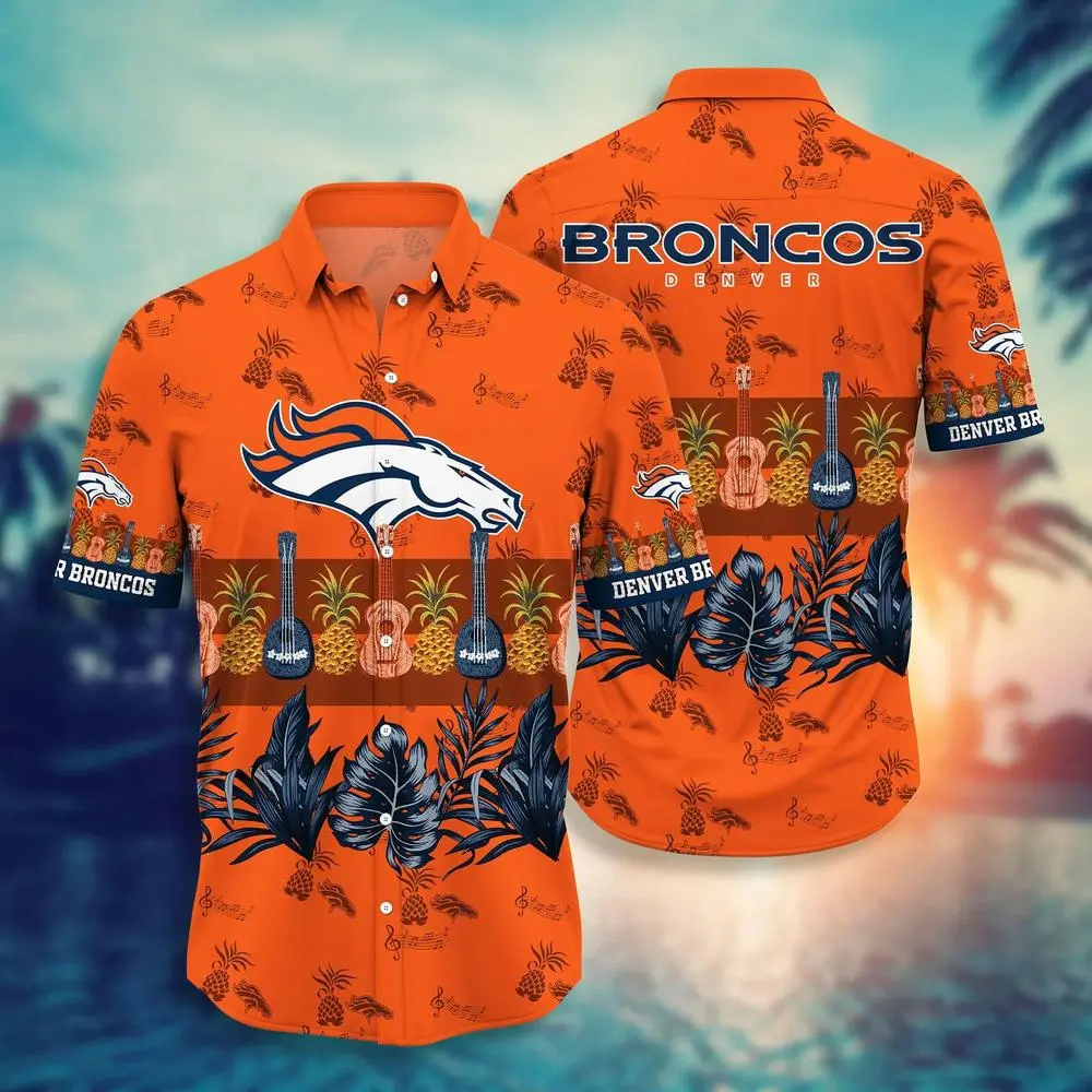 denver broncos tropical luau ukulele spirit hawaiian shirt ijbkd