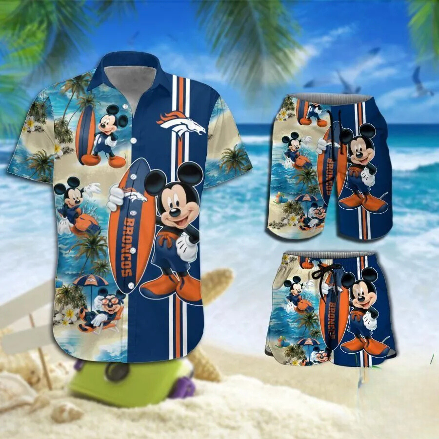 denver broncos tropical mickey hawaiian shirt rpddg