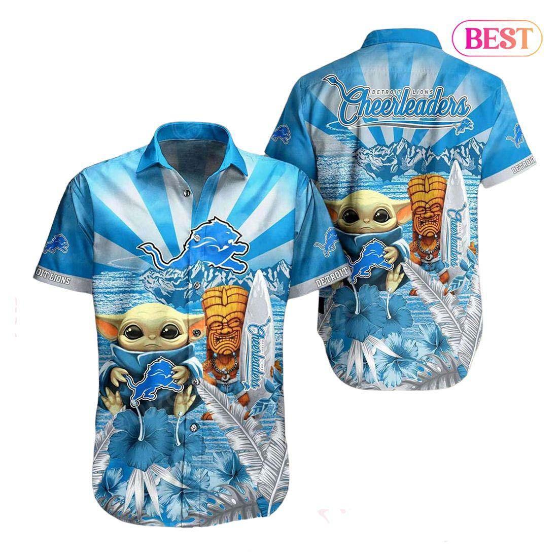 detroit lions baby yoda tropical breeze hawaiian shirt fuqbj