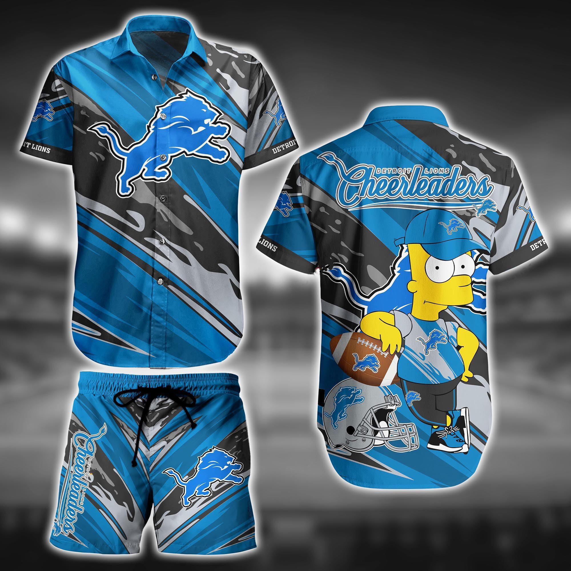 detroit lions barts game day hawaiian shirt set upctv