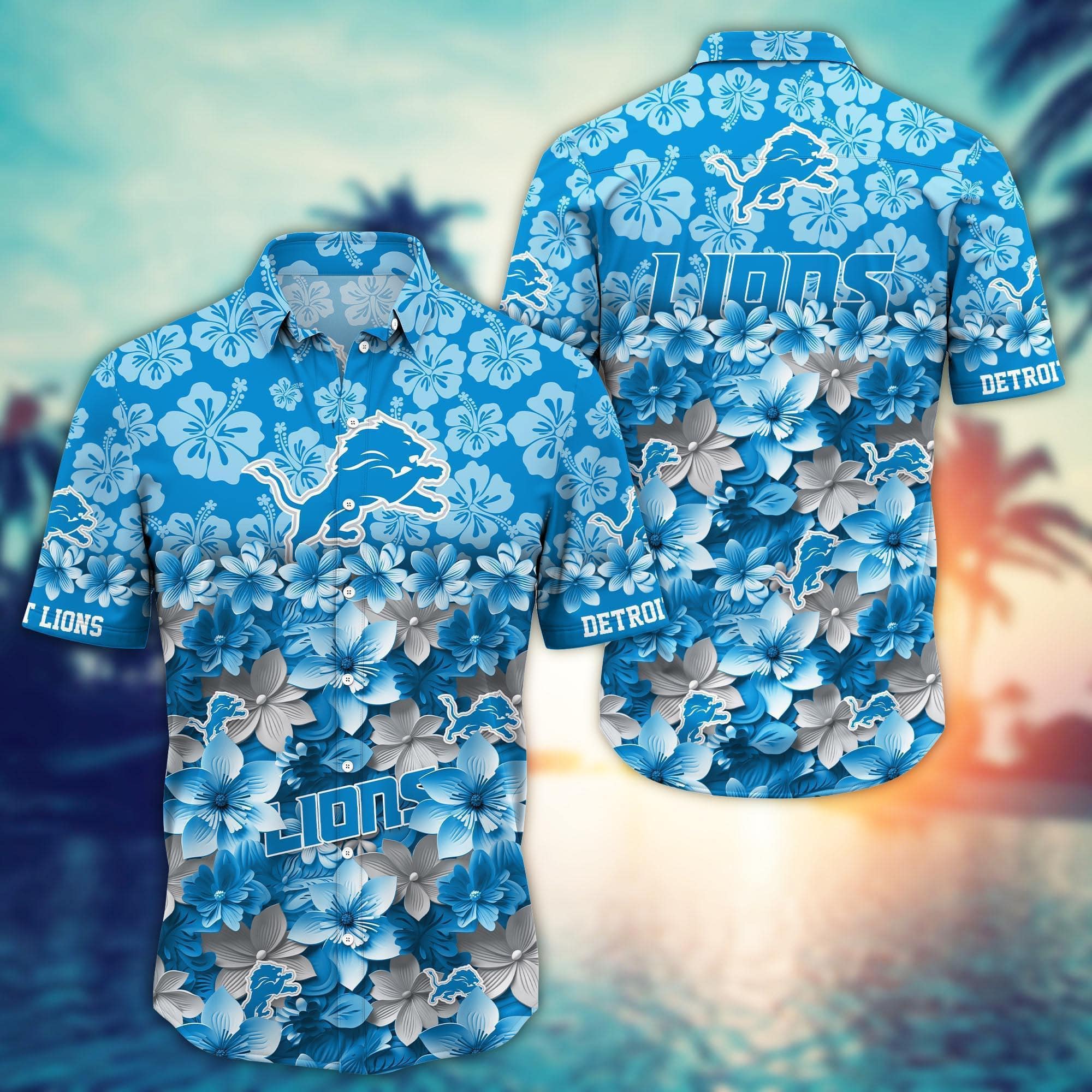 detroit lions floral blitz hawaiian shirt yctjr