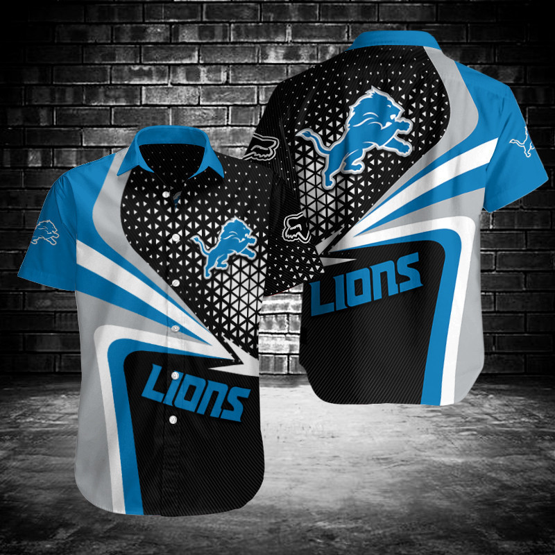 detroit lions geometric burst hawaiian shirt v7qy8