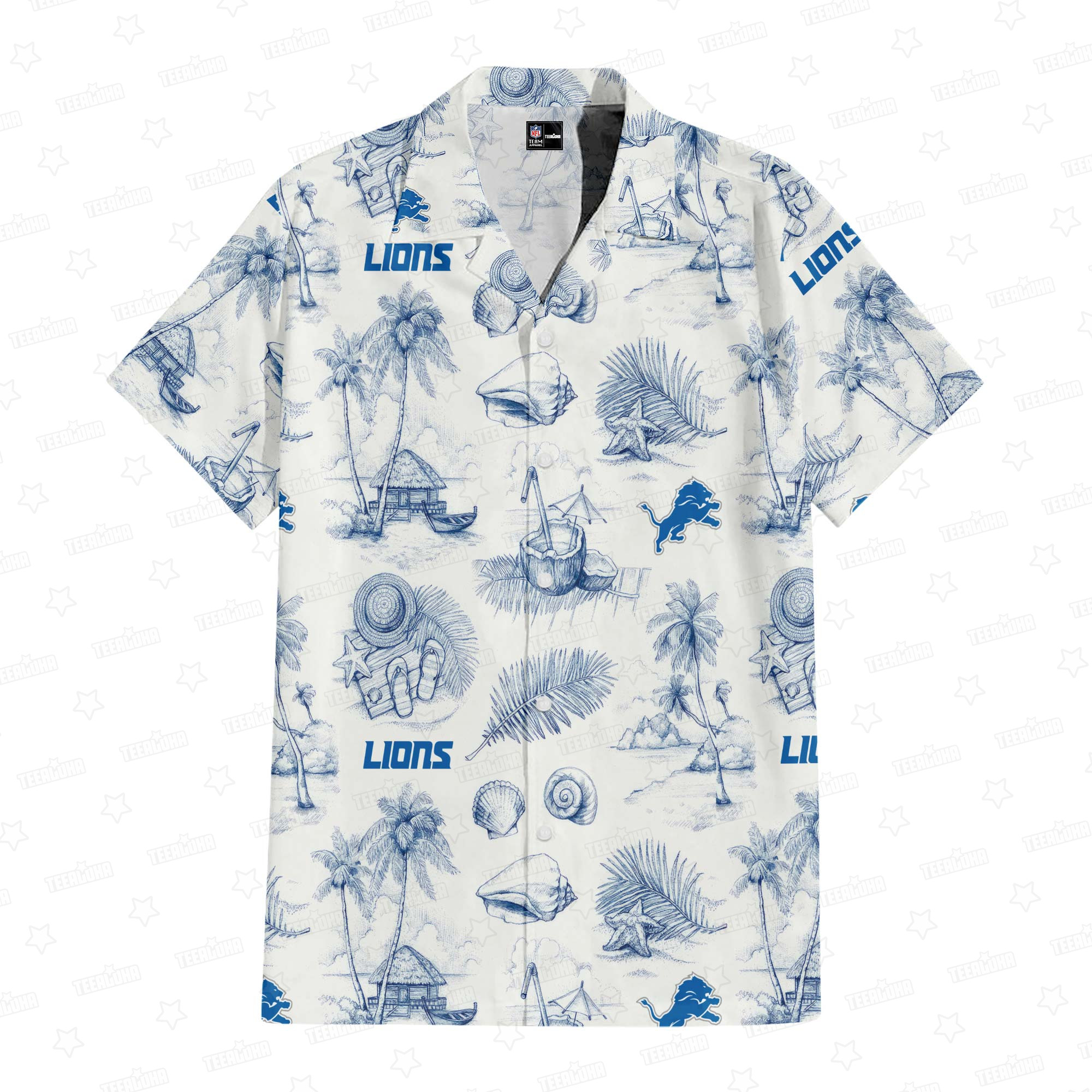 detroit lions sunny beach hawaiian shirt g0u00