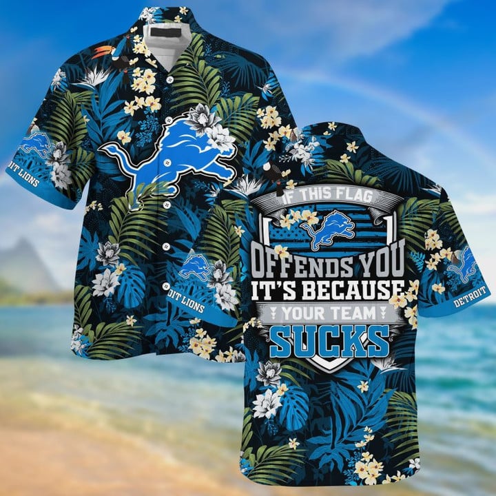 detroit lions tropical rivalry hawaiian shirt