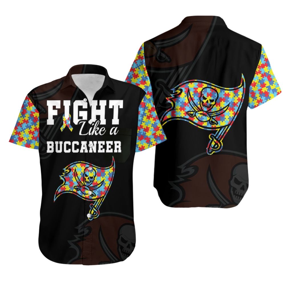 fight like a buccaneers autism support hawaiian shirt 4n020