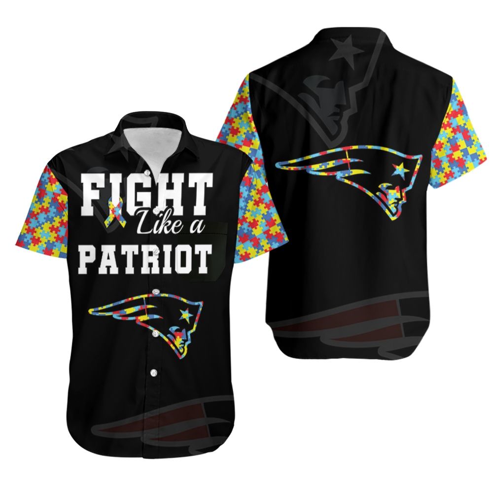 fight like a new england patriots autism support hawaiian shirt vg57s