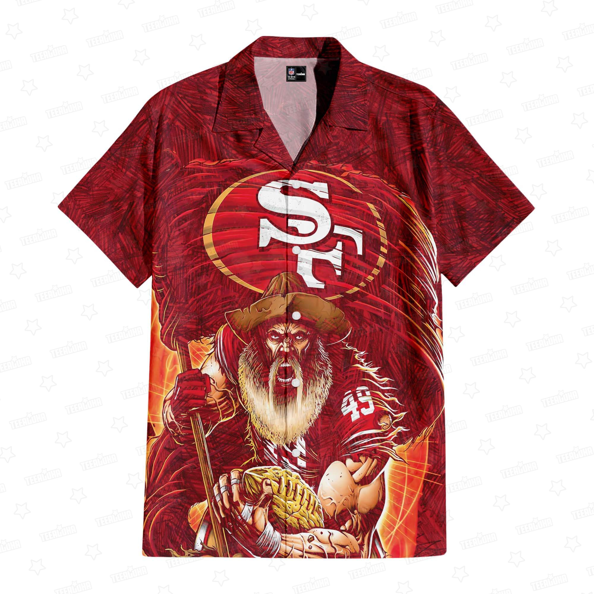 francisco 49ers blitz hawaiian shirt zca6i