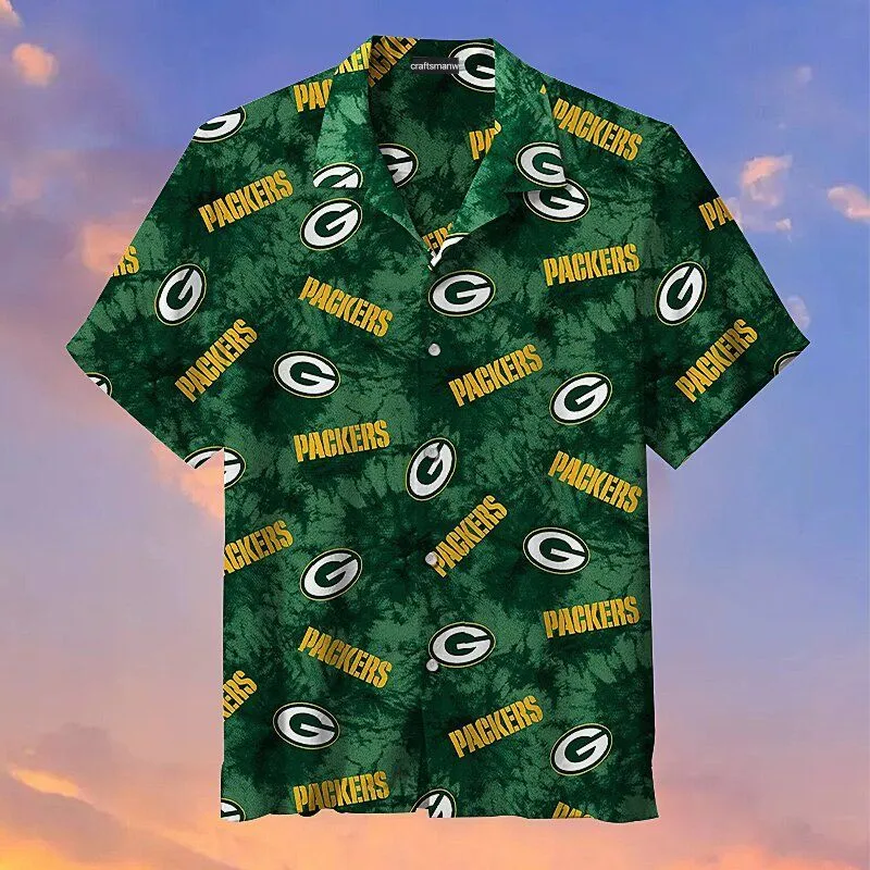 green bay packers classic pattern hawaiian shirt 0912z